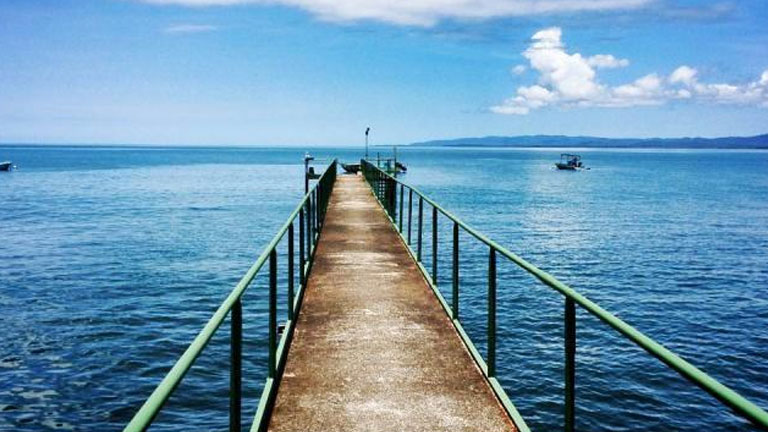 The boat dock at Playa Nicuesa Rainforest Lodge on Golfo Dulce, Costa Rica